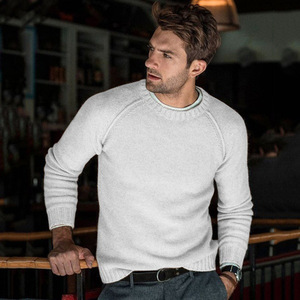 PASUXI, venta al por mayor, suéter informal de talla grande de invierno para hombre, Tops de punto térmicos cómodos de Color sólido a la moda - Product Image 6