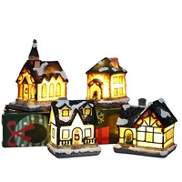 Decoración Navideña de Resina, Casa Pequeña con Luces LED, Hecha a Mano, Moderna, Minimalista y Creativa, Regalo de Navidad, Éxito de Ventas Internacional