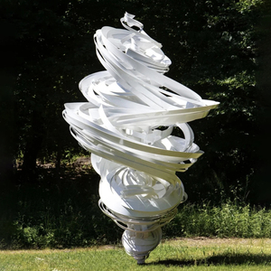 Escultura Abstracta Moderna de Acero Inoxidable con Acabado Pulido Tipo Espejo, Decoración Artística para Exteriores - Product Image 5