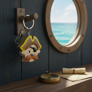 Portachiavi Pirata in Legno Senza Scatola Design Nautico Unico per Stile e Funzionalità - Product Image 3