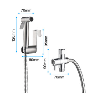 Rociador de bidé portátil para inodoro, acero inoxidable 304, montaje en pared, diseño minimalista, fácil instalación, ideal para pañales de tela - Product Image 5
