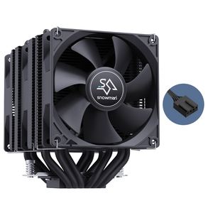Ventilateur de refroidissement <span class=keywords><strong>CPU</strong></span> SNOWMAN 90mm 4 broches PWM silencieux pour refroidisseur d'air <span class=keywords><strong>CPU</strong></span> 6 caloducs Dissipateur thermique de processeur - Product Image 2