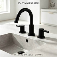 Robinet de lavabo de salle de bain OEM/ODM à expédition rapide depuis l'entrepôt, robinet de lavabo à 2 poignées, large, à 3 trous pour lavabo de salle de bain