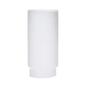 Заводская поставка, матовая белая цилиндрическая стеклянная лампа с выдувным покрытием для настольных ламп с плоским дном