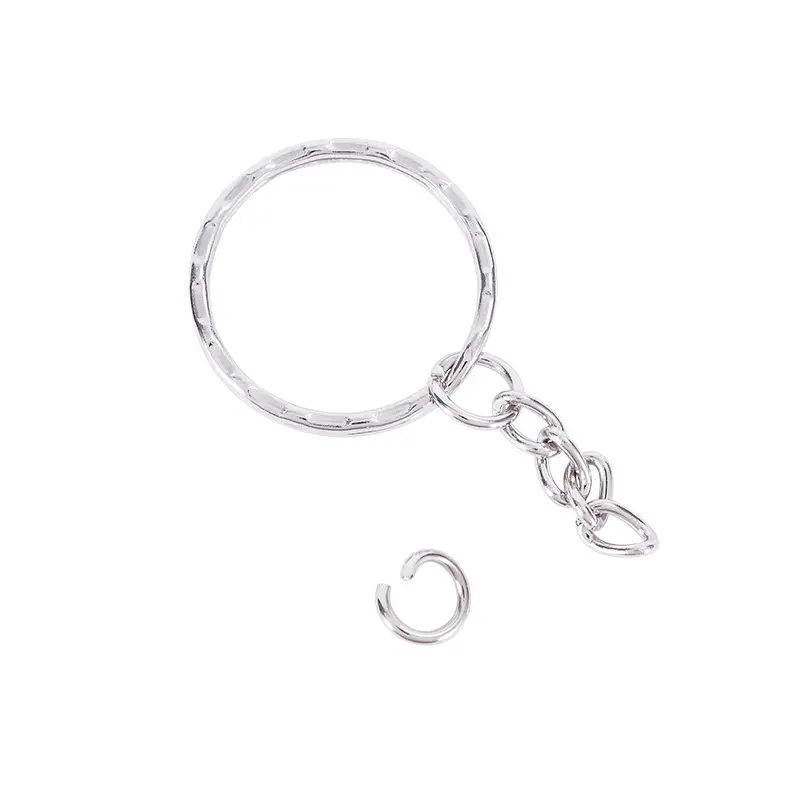 Fabricante Diy Metal plateado llavero accesorios acero inoxidable dividido llavero anillo piezas abierto salto anillo