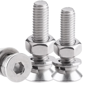 ชุดน็อต แหวนรอง และสลักเกลียวหัวจม สแตนเลส 304 คุณภาพสูง ขนาด M2-M8 แบบเรียบ - Product Image 2