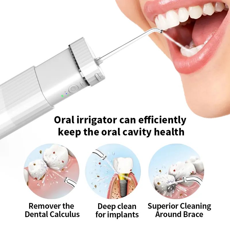 Irrigador de chorro inalámbrico para el hogar, cepillo de dientes Dental deformable, tamaño de bolsillo