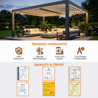 Pergola Bioclimatique Moderne en Aluminium à Lames Orientables pour Jardin, Gazebo, Pavillon de Patio - Vente en Gros Usine - Fournisseur