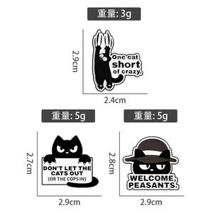 เข็มกลัดรูปสัตว์การ์ตูน น่ารัก สีดำ ดีไซน์เก๋ ของตกแต่งเสื้อผ้า ของขวัญสุดพิเศษ ทำจากโลหะผสมสังกะสีแบบจีน - Product Image 5