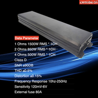 Amplificateur de subwoofer de voiture RMS 1500W, amplificateur de basses puissant RMS 1500W, puissance de crête 3000W, 1 ohm, classe D, amplificateur de voiture monobloc