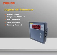 YOKIns Y9-AV1 Voltmeter Digital AC Tegangan Tinggi 50-1000V PT Input Dapat Dipilih Tampilan Frekuensi Hz Meter Panel Industri Kelas