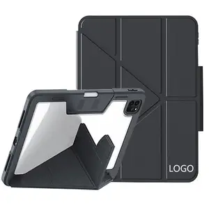 Unique design 11" tablet case thickened pc transparent back plate four corners reinforced fall protection tablet case for ipad