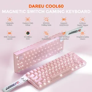 DAREU 8000Hz 게이밍 키보드 61키, 0.125ms 지연 시간, 0.01mm 정밀 선형 자기 스위치, 핫스왑 가능, RGB 조명 효과 - Product Image 1