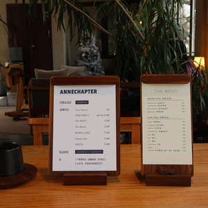 Porte-menu en bois de noyer noir, support en bois massif, panneau d'affichage de prix personnalisé pour les cafés et les salons de thé, format A4 - Product Image 3