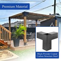 Supports de pergola Woodworks, kit de pergola, angle droit à 3 voies, base de poteau d'angle, poutres en bois, kit de support en bois surélevé, kit de pergola/abri de jardin