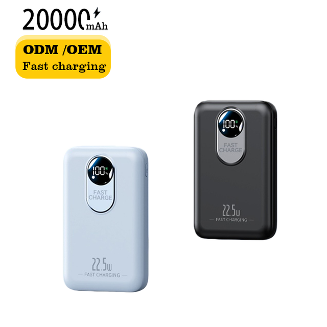 New Style Mini Portable 20000 MAh PD 22.5W Fast Charging Power Bank Dual USB Type-C OutputsDigital Display Portable Charger