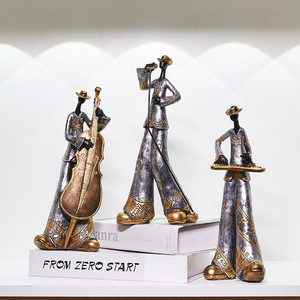<b>Retro</b> Band Art Creative Ornaments Music Character Light Luxury <b>Decorative</b> Resin Crafts for Music Room - Product Image 3