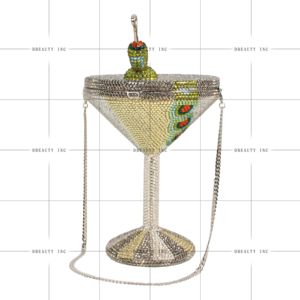 Bolso de Mano de Noche con Pedrería y Copa Dorada, Estilo Clásico para Mujer, para Fiesta de Graduación o Boda - Product Image 2