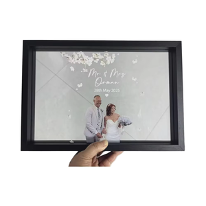 Hai mặt kính trong suốt khung ảnh khung gỗ cho phòng cưới trang trí Hạnh Phúc nhân vật Clip đồ trang trí cho Diy - Product Image 1
