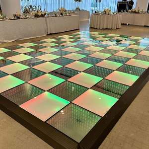 DJ Stage Night Club Pista de baile LED portátil Novela Escenario de boda de vidrio magnético con control DMX blanco cálido para hoteles - Product Image 1