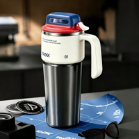 Nouvelle conception, gobelet isotherme grande capacité à double paroi en acier inoxydable, tasse à café thermos sous vide avec poignée pour étudiants, bureau, salle de sport