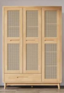 Armario Escandinavo de Madera con Puertas Batientes, Madera Maciza, Independiente, Duradero, Mueble Moderno para Dormitorio, Gran Capacidad - Product Image 6
