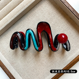 Pinza de pelo de sujeción fuerte de gran tamaño a la moda para mujer, pinzas antideslizantes de mandíbula grande para soporte de pelo grueso para la parte posterior de la cabeza - Product Image 6