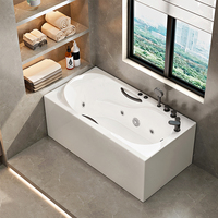 Baignoire de massage autoportante de luxe, écologique et portable, en acrylique, avec massage à air et fonctions de trempage, pour hôtels, villas et appartements, modèle Skirts Tub
