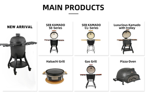 <span class=keywords><strong>SEB</strong></span> KAMADO/ Barbecue en céramique de style Kamado de 26 pouces à économie d'énergie pour fumer et cuire en extérieur - Haute rétention de chaleur - Product Image 6