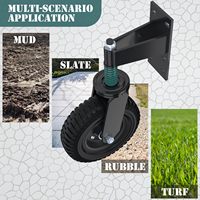 Roue de porte de 8 pouces pour porte en tube métallique Porte en bois Capacité de 600lb Roulettes à ressort absorbant les chocs pour porte coulissante
