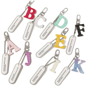 26 Colorful Simple English Letter Keychain Acrylic Car Bag Decoration Accessories Cartoon Earphone Protective Case Plastic