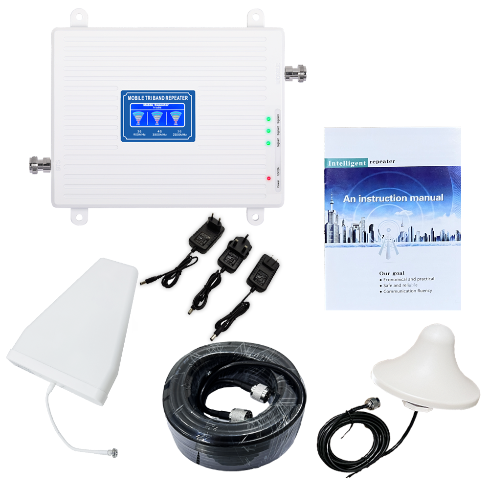 Top sale 850mhz 1800mhz 2100mhz cell phone signal booster gsm signal  booster for 2G 3G 4G network booster