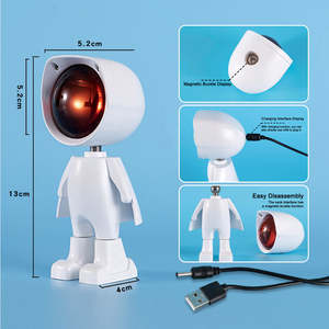 Astronauta Night Lights Robot recargable Niños Sunset Lámpara Proyector Mesita de noche Mini lámpara de mesa para niños - Product Image 5