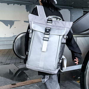Custom Trendy Waterproof <b>Roll</b> <b>Top</b> <b>Backpack</b> Sports Travel Gym Bag <b>Laptop</b> Compartment Bags Men <b>Backpack</b> - Product Image 3