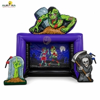 Stand de jeu gonflable de lancer de hache sur le thème des zombies pour Halloween, écologique, portable, garantie 3 ans pour les parcs d'attractions
