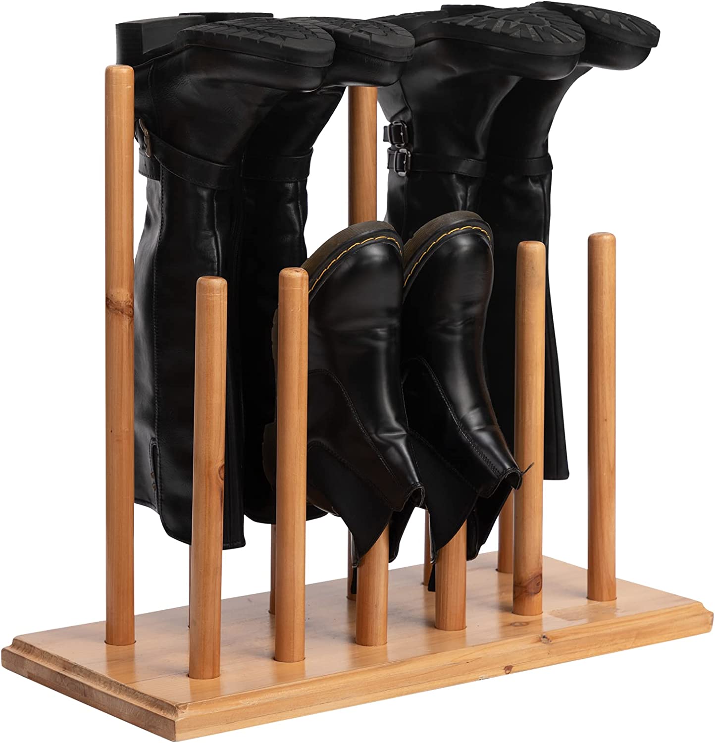 Бамбуковый органайзер для обуви, деревянный стеллаж для хранения сапог, высокий держатель для сапог 6 пар