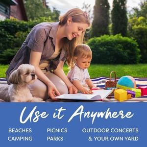 휴대용 어깨 끈과 부드러운 경량 내구성 접이식 방수 아크릴 야외 해변 피크닉 매트 - Product Image 3