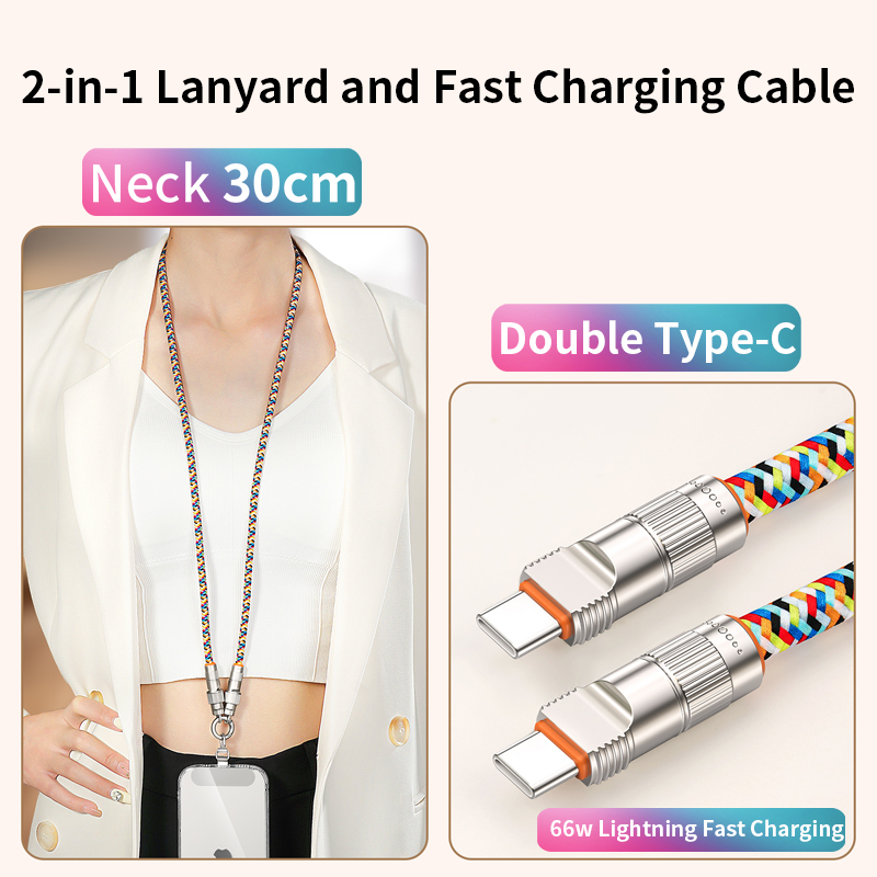 สายคล้องคอ Type-C คู่หลากสี