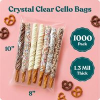 8x10 selbstverschließende, wiederverschließbare Cellophanbeutel (1000er-Pack) |   Transparente Beutel für Kekse & Brezelstäbchen, Backwaren, Süßigkeiten & Geschenke