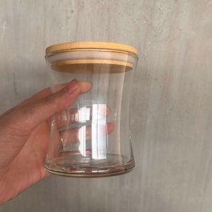 Bougie d'encens, Porte-bougie serre-taille, Bouteille en verre vide transparente avec couvercle en bois, Pots à bougies en verre avec couvercles - Product Image 4