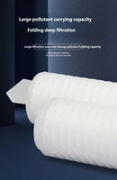 Élément filtrant pliable OEM de 5 à 40 pouces, pressé à plat, 1 micron, à pointe triangulaire, en plastique PP, pour filtre à eau à lit plat