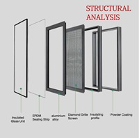 METGOOD-Marco de aleación de aluminio para ventana abatible, Marco personalizable de doble capa de vidrio templado hacia dentro y hacia fuera para Baño