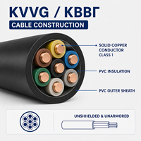 Câble de commande KVVG GOST 1508-78 660V en cuivre massif isolé PVC, gaine PVC, pour installation fixe