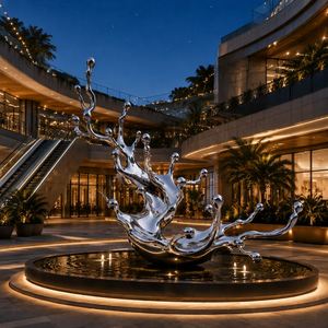 Escultura de Onda Grande en Acero Inoxidable, Diseño Pulido, Estatua de Arte Moderno Hecha a Medida para Paisajes Públicos Exteriores y Regalos - Product Image 3