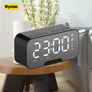 Altoparlante Fm Myriver due set sveglia altoparlante a specchio a Led altoparlante intelligente Tfcard con altoparlante microfono Radio Fm