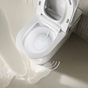 Asiento de inodoro con control remoto inteligente Calefacción Juegos de baño de mármol Limpieza de <span class=keywords><strong>ducha</strong></span> Carga Sensor de pie Bañera de descarga - Product Image 5