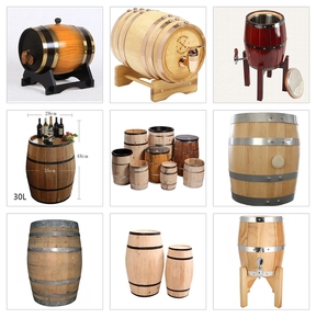 Whisky Cask Baril de vin en bois 5 L Oak Cask Home Bar Vieillissement Mini Cask fûts en bois <span class=keywords><strong>pour</strong></span> la bière - Product Image 4