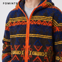 Veste polaire imprimée bohème pour homme, chaude et épaisse, style streetwear, avec capuche, en stock, vente en gros
