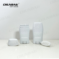 OEM Bouteille de déodorant plate à bille en plastique de 50ml avec impression personnalisée, ovale vide de 50ml