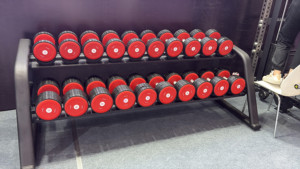 مجموعة دمبل مطاطية 50 كجم 90 رطل بشعار مخصص للاستخدام المنزلي وصالة الألعاب الرياضية واللياقة البدنية ورفع الأثقال والتمارين الرياضية وصالات الجيم التجارية - Product Image 3